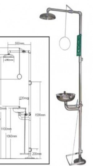 EYE WASH SHOWER SS